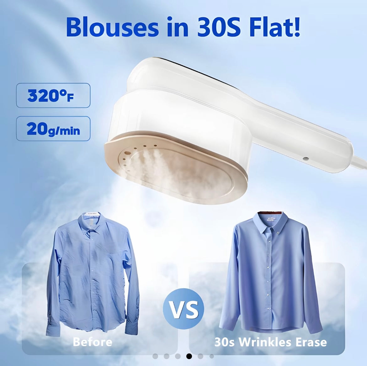 Portable 2-in-1 Steamer and Iron