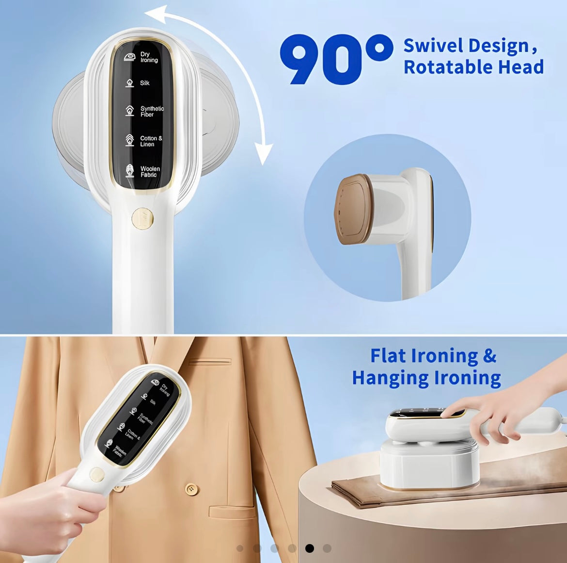 Portable 2-in-1 Steamer and Iron