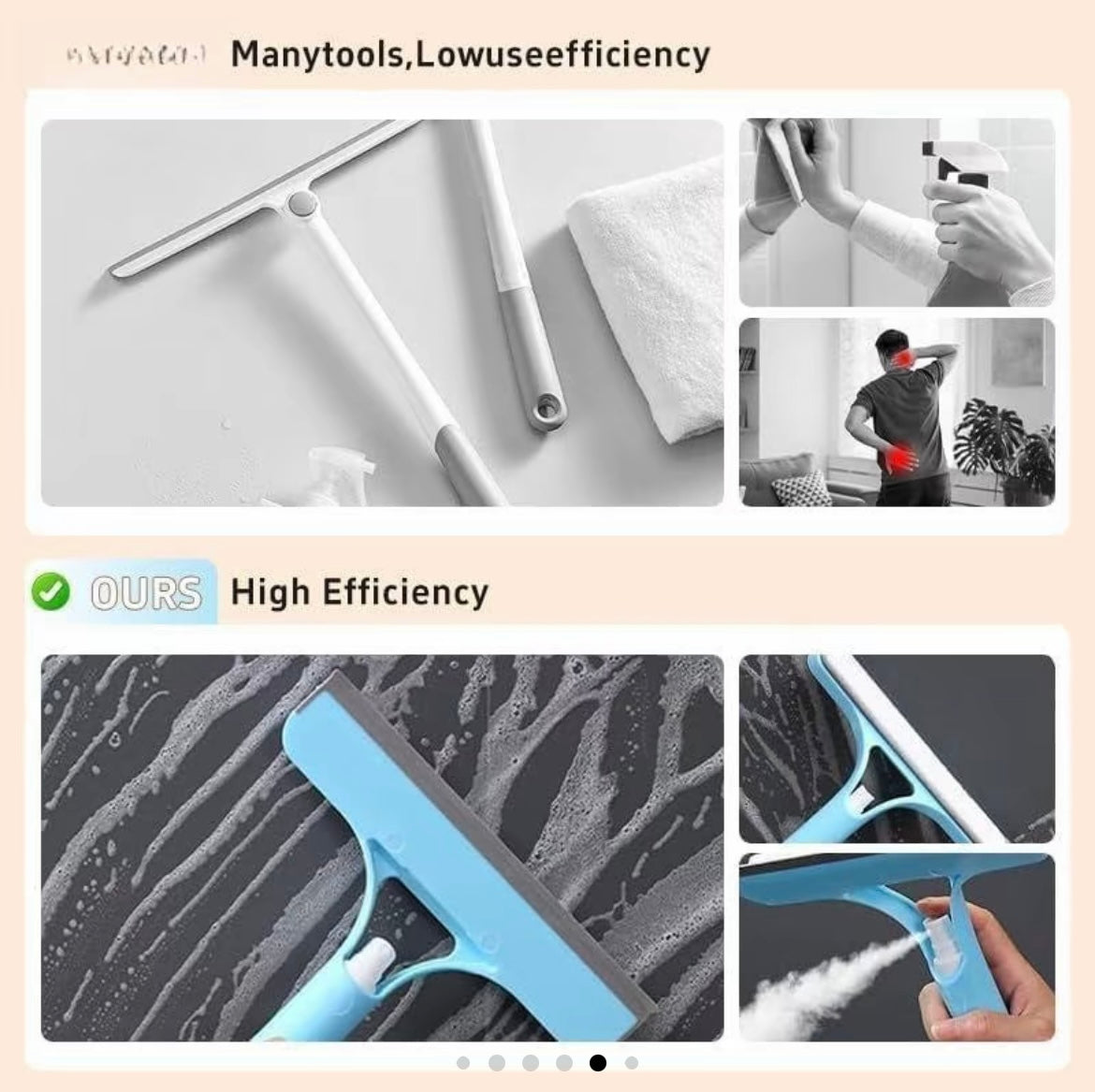 3-in-1 Window Cleaning scraper (with a built in spray)