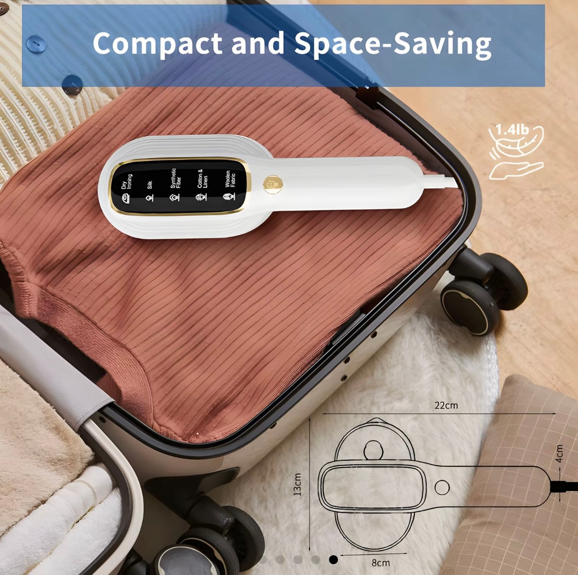 Portable 2-in-1 Steamer and Iron